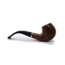 PR071019 Resin Tobacco Pipe Filter Metal Ring Style Smoke Smoking Imitate Wooden Pipe